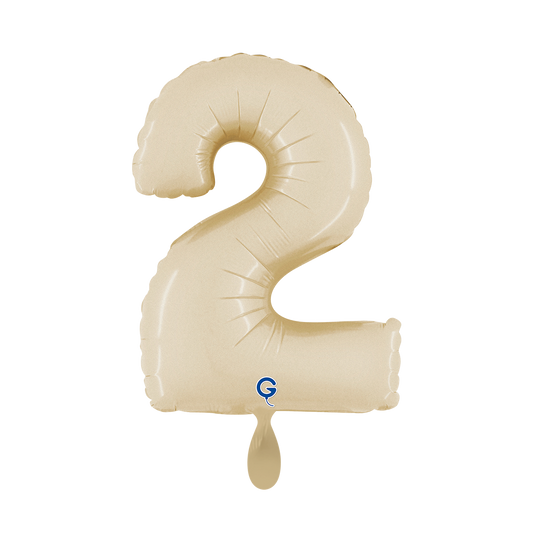 1 Ballon XS - Nummer 2 - Satijncrème
