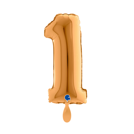 1 Ballon XS - Cijfer 1 - Goud