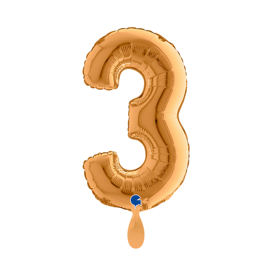 1 Ballon XS - Nummer 3 - Gold