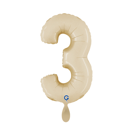 1 Ballon XS - Nummer 3 - Satijncrème