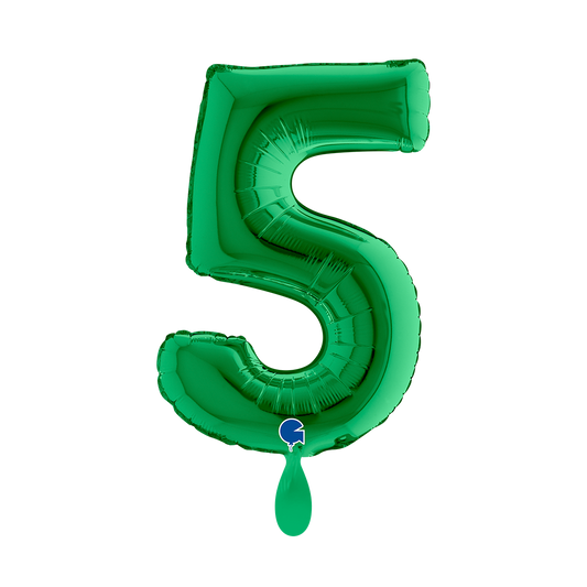 1 ballon XS - cijfer 5 - groen