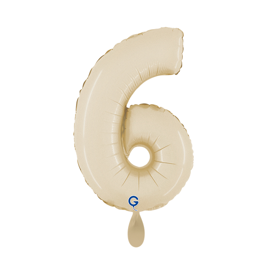 1 Ballon XS - Nummer 6 - Satijncrème