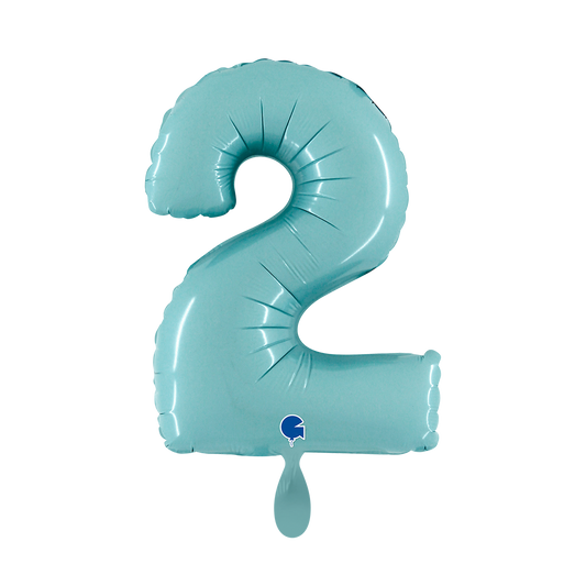 1 Ballon XS – Cijfer 2 – Pastelblauw