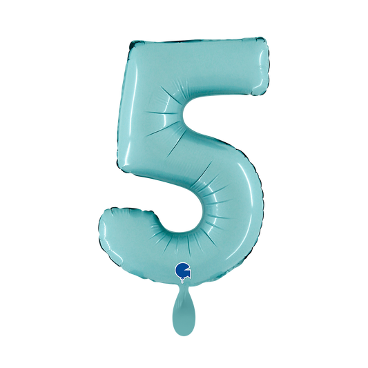 1 Ballon XS - Nummer 5 - Pastelblauw