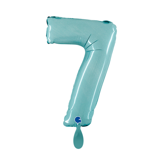1 Ballon XS - Nummer 7 - Pastelblauw