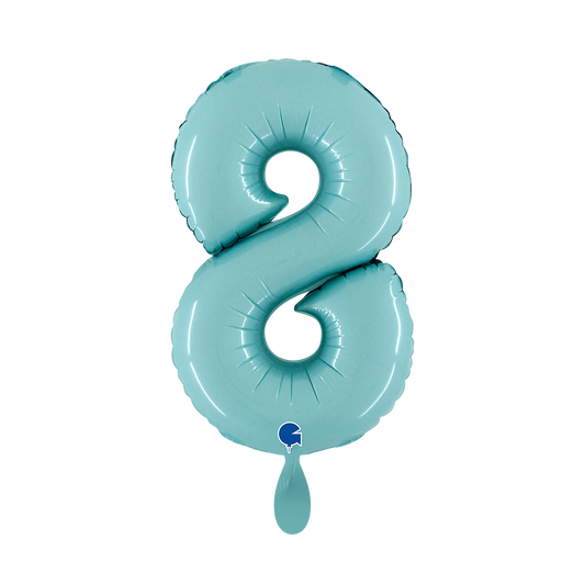 1 Ballon XS - nummer 8 - Pastelblauw