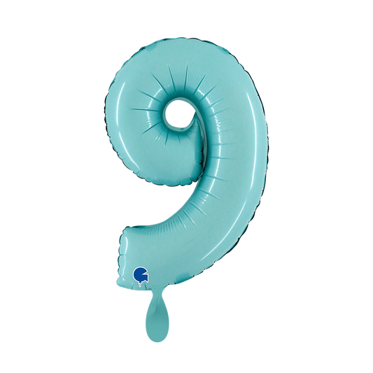 1 Ballon XS - Nummer 9 - Pastelblauw