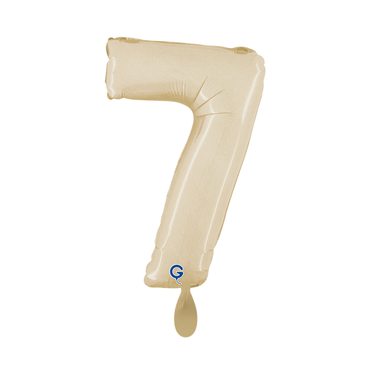 1 ballon XS - cijfer 7 - Satijncrème