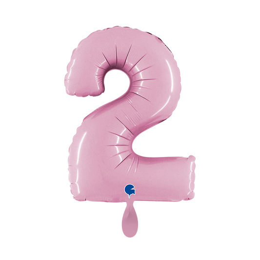 1 Ballon XS - Nummer 2 - Pastelroze