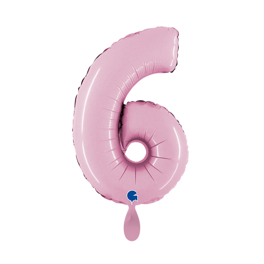 1 Ballon XS - Nummer 6 - Pastelroze