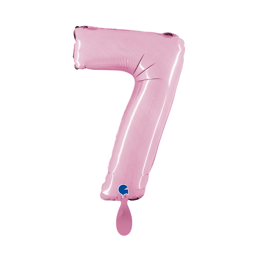 1 Ballon XS - Nummer 7 - Pastelroze