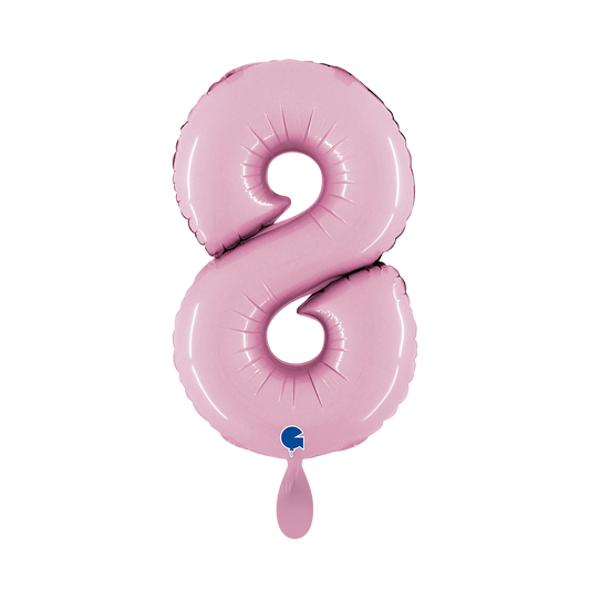 1 Ballon XS - Nummer 8 - Pastelroze