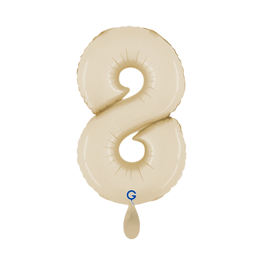 1 Ballon XS - Nummer 8 - Satijncrème