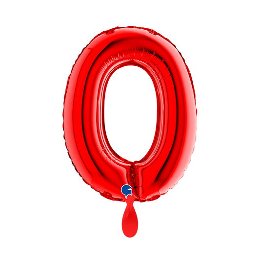 1 Ballon XS - Zahl 0 - Rot