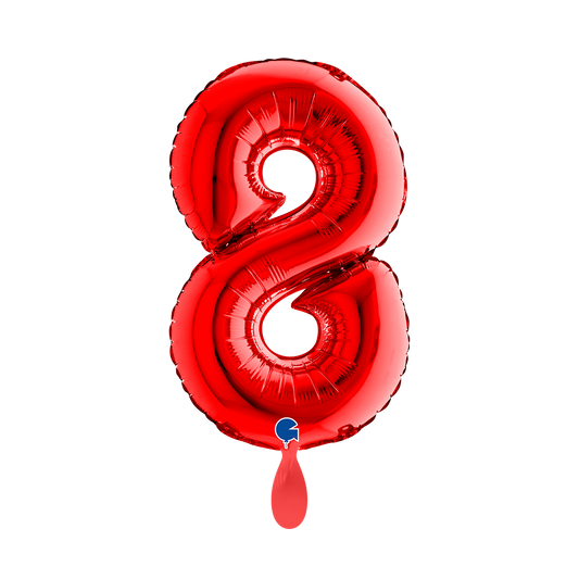1 Ballon XS - Zahl 8 - Rot