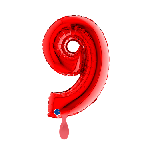 1 Ballon XS - Nummer 9 - Rot