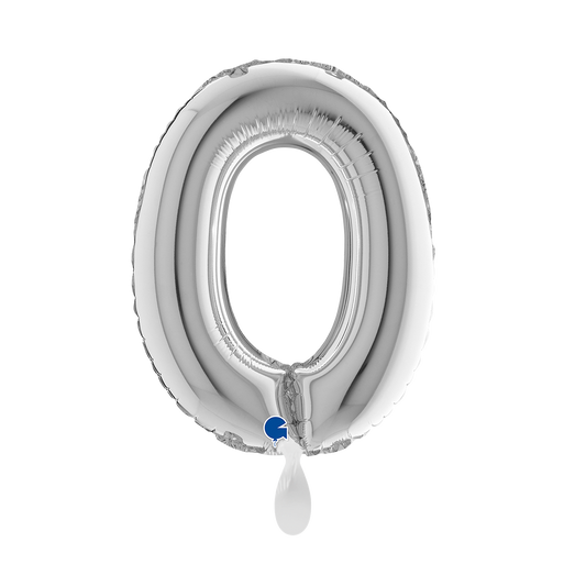 1 Ballon XS - Nummer 0 - Zilver
