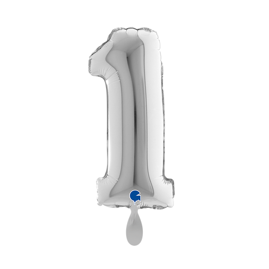 1 Ballon XS – Nummer 1 – Zilver