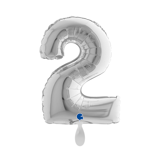 1 Ballon XS - Nummer 2 - Zilver