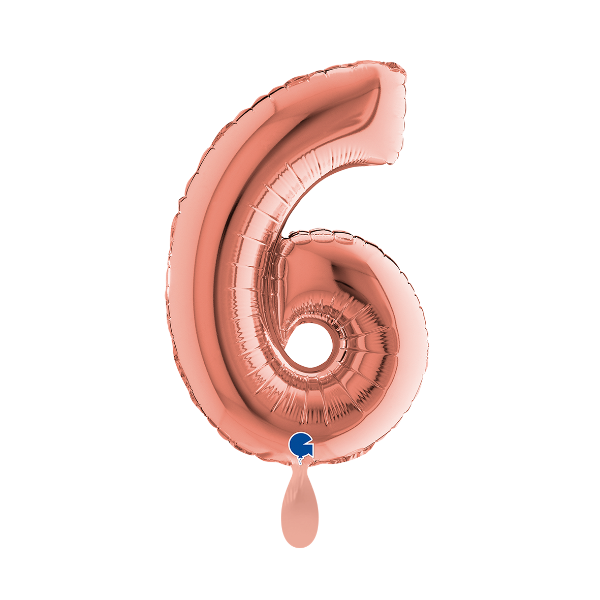 1 Ballon XS - Zahl 6 - Roségold