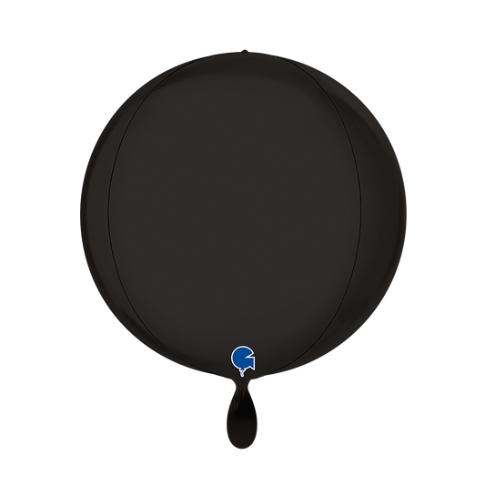 1 Ballon 4D - Globe - Satijn Rook Zwart