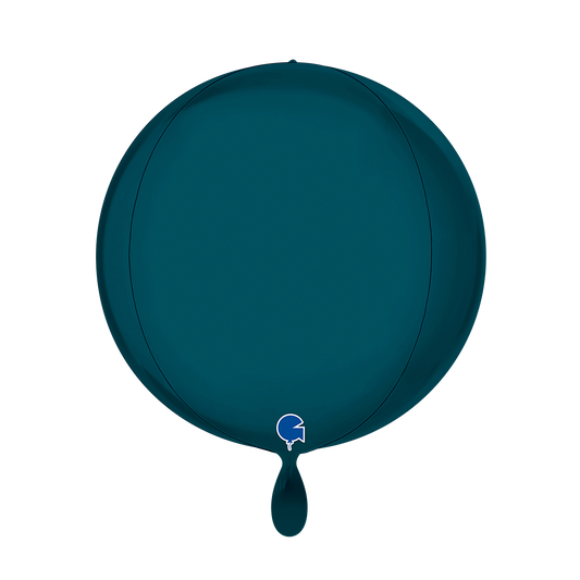 1 Ballon 4D - Globe - Satijn Petrol Blauw
