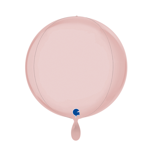 1 Ballon 4D - Globe - Satijn Pastelroze