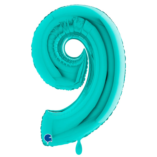 1 Ballon XXL - Nummer 9 - Tiffany