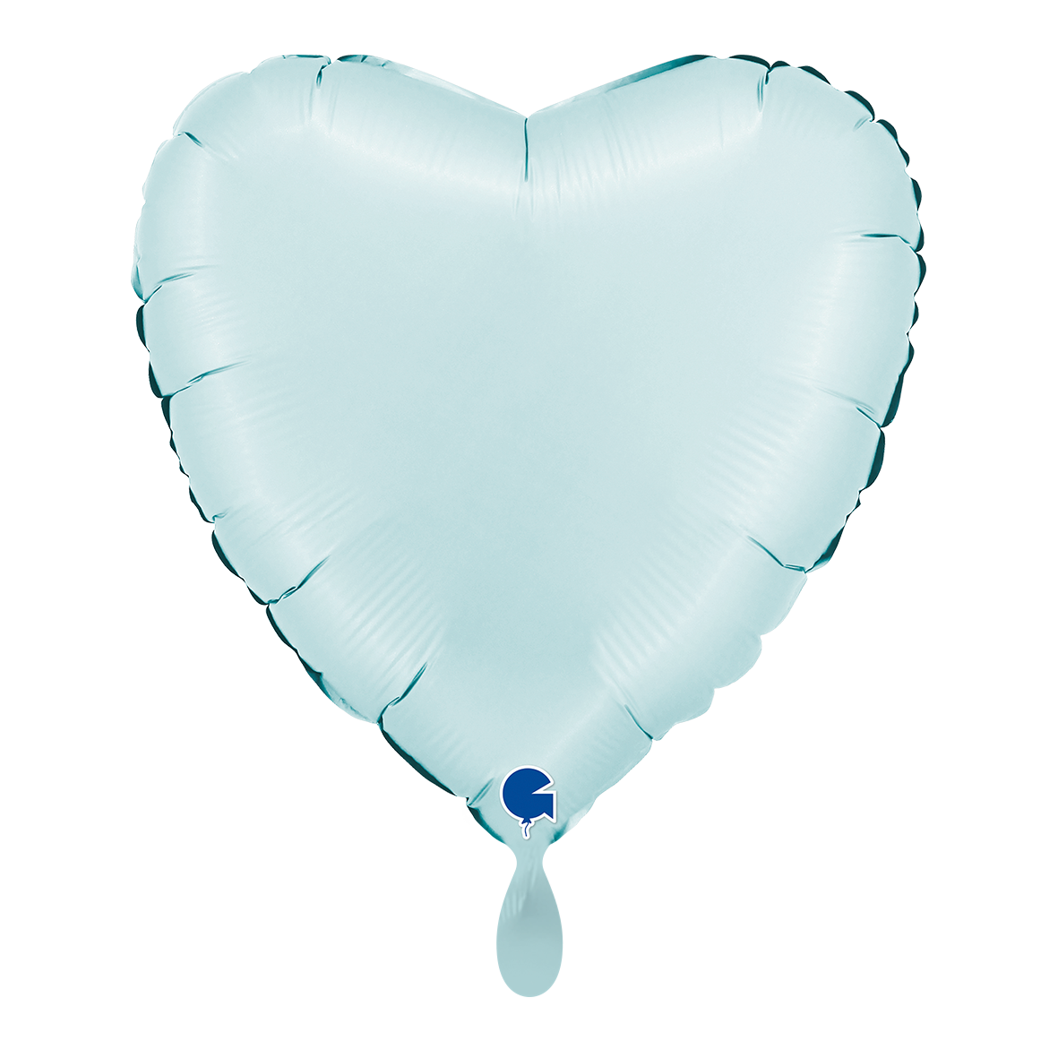 1 Ballon - Hart - Satijn Pastelblauw