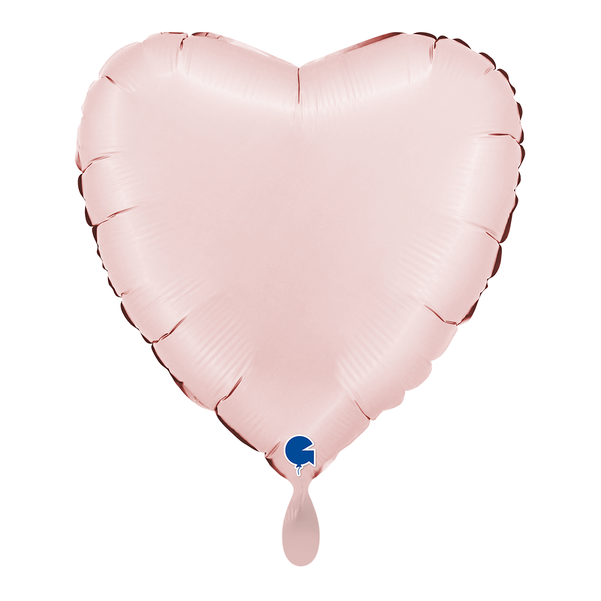 1 Ballon - Herz - Satin Pastellrosa
