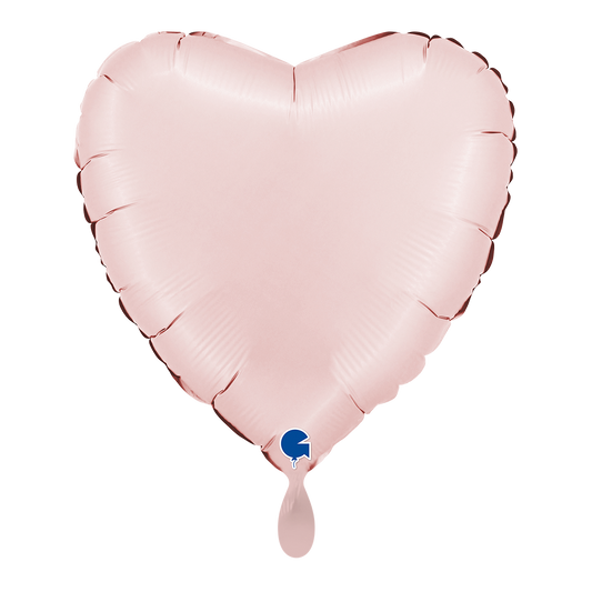1 Ballon - Herz - Satin Pastellrosa