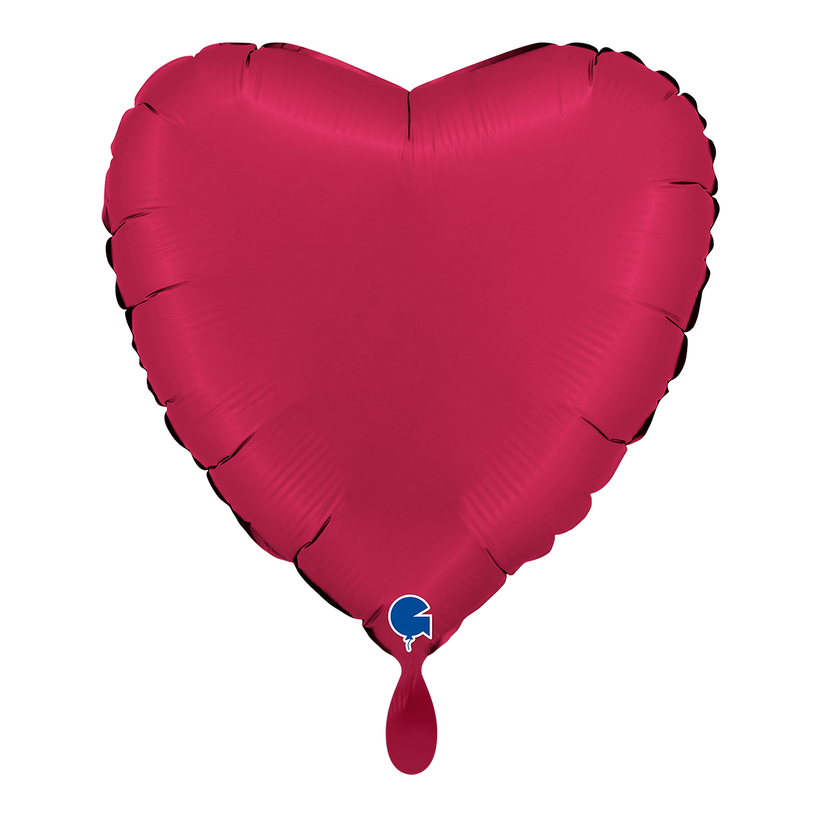 1 Ballon - Hart - Satijn Kers
