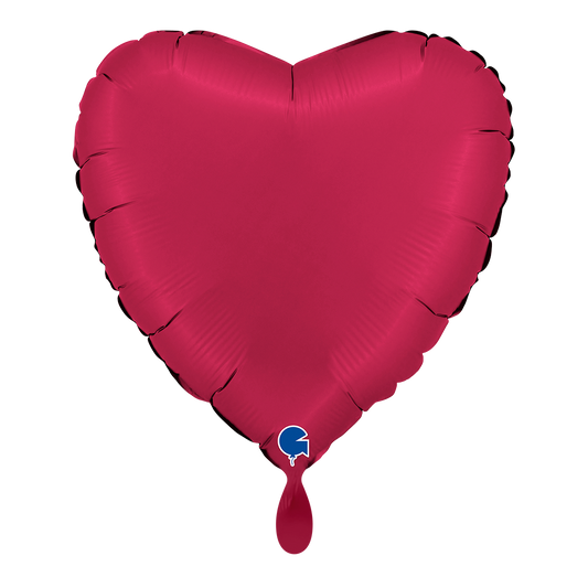 1 Ballon - Hart - Satijn Kers
