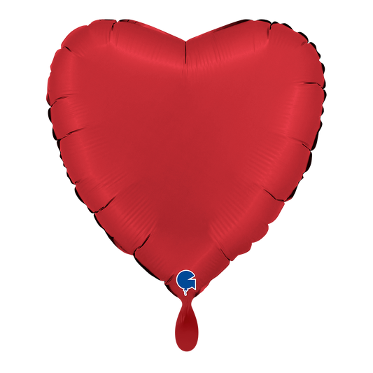1 Ballon - Hart - Satijn Robijnrood