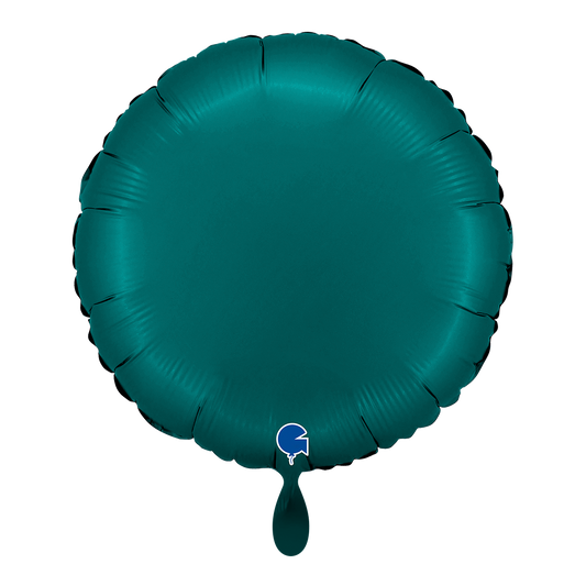 1 Ballon - Rond - Satijn Smaragdgroen