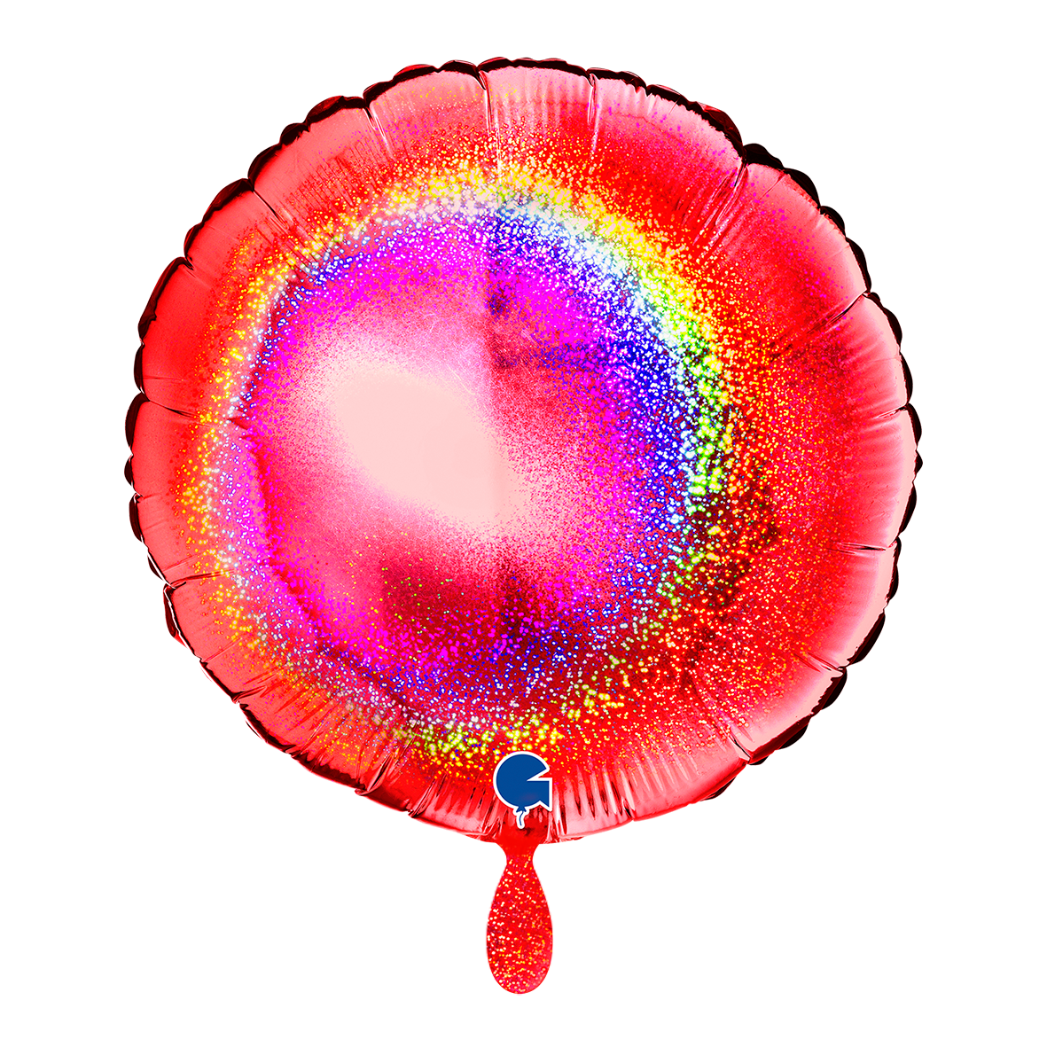 1 Ballon - Rond - Glitter Holografisch Rood