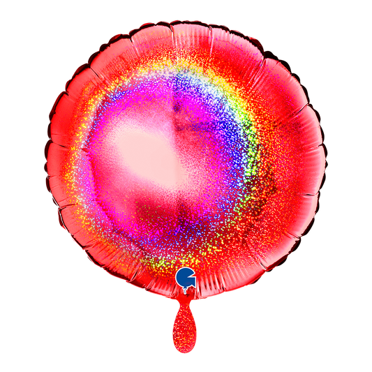 1 Ballon - Rond - Glitter Holografisch Rood