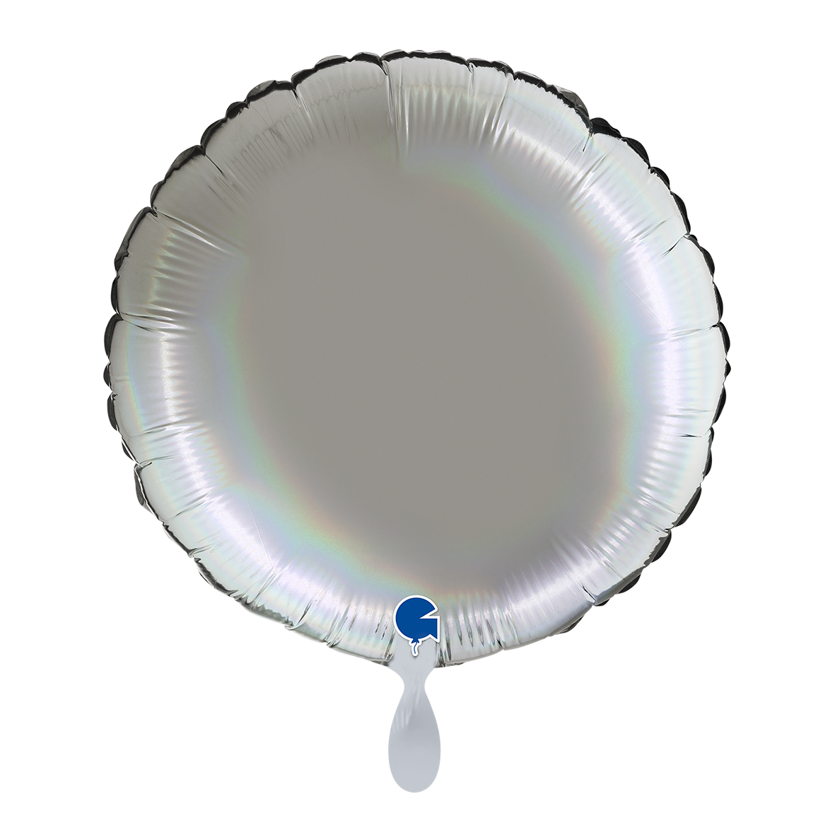 1 Ballon - Rond - Regenboog Holografisch Platina Puur