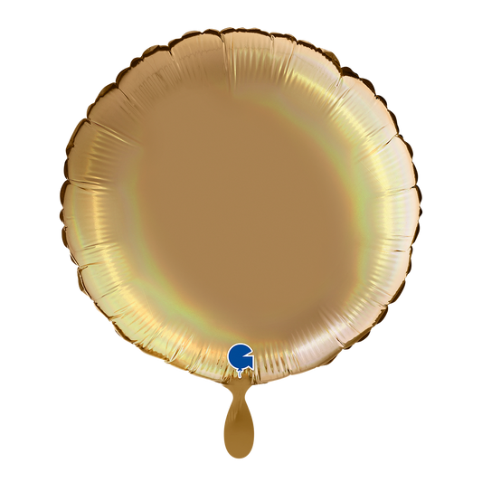 1 Ballon - Rond - Regenboog Holografisch Platin Champagne