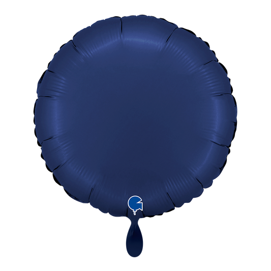 1 Ballon - Rond - Satijn Blauw Marine
