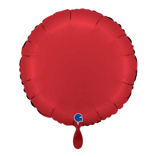 1 Ballon - Rond - Satijn Robijnrood