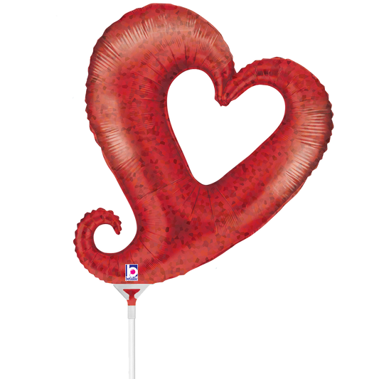 10 Miniballonnen Luchtgevuld - Ketting Harten Rood (Onverpakt)