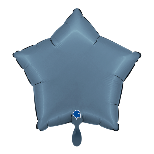 1 Ballon - Ster - Satijn Blauw Jeans