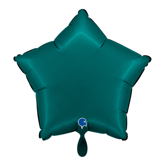 1 Ballon - Stern - Satin Smaragdgrün