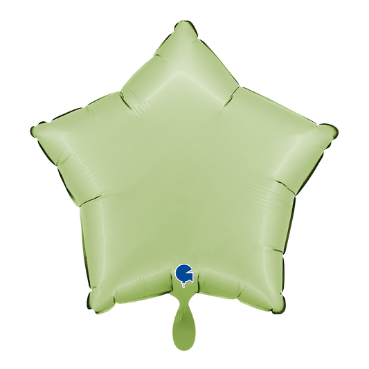 1 Ballon – Ster – Satijn Olijfgroen