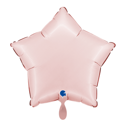 1 Ballon – Ster – Satijn Pastelroze