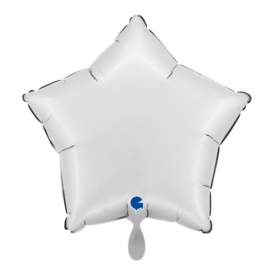1 Ballon - Ster - Satijnwit