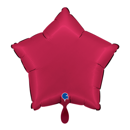 1 Ballon - Ster - Satijn Kers