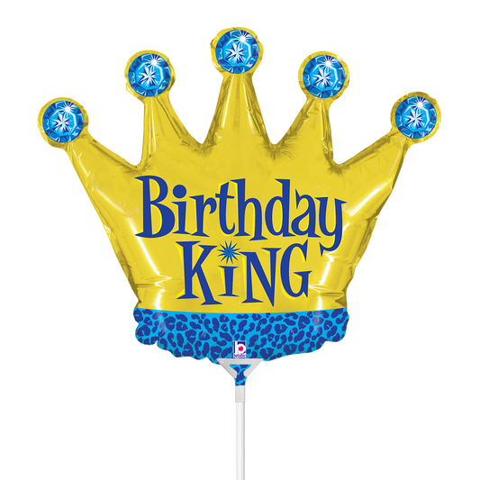 10 Miniballonnen Luchtgevuld - Birthday King (Onverpakt)