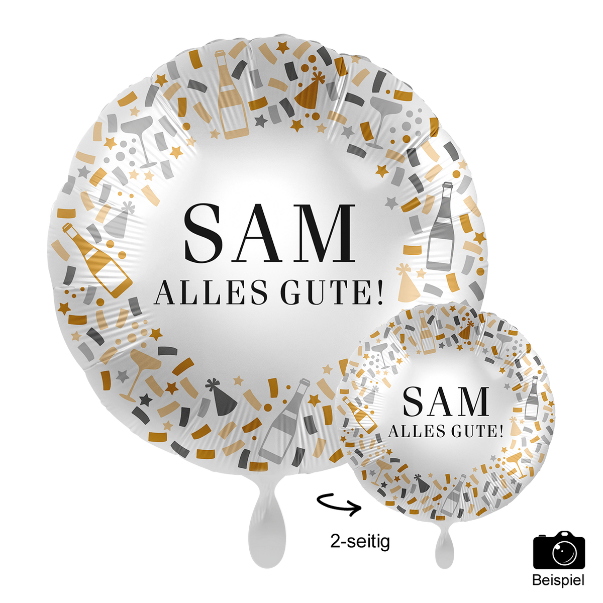 1 Ballon mit Text - Hello